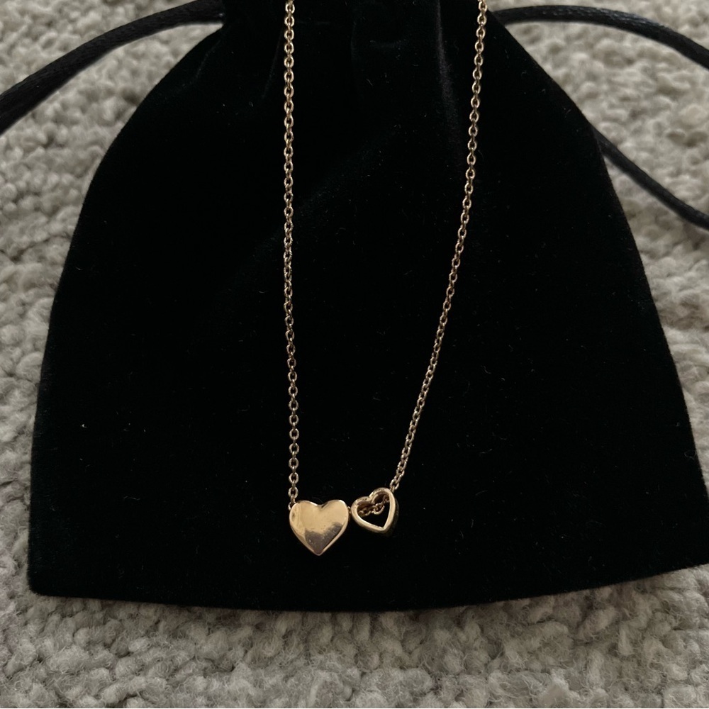 3/$25 Two Heart Gold Necklace - Picture 1 of 5